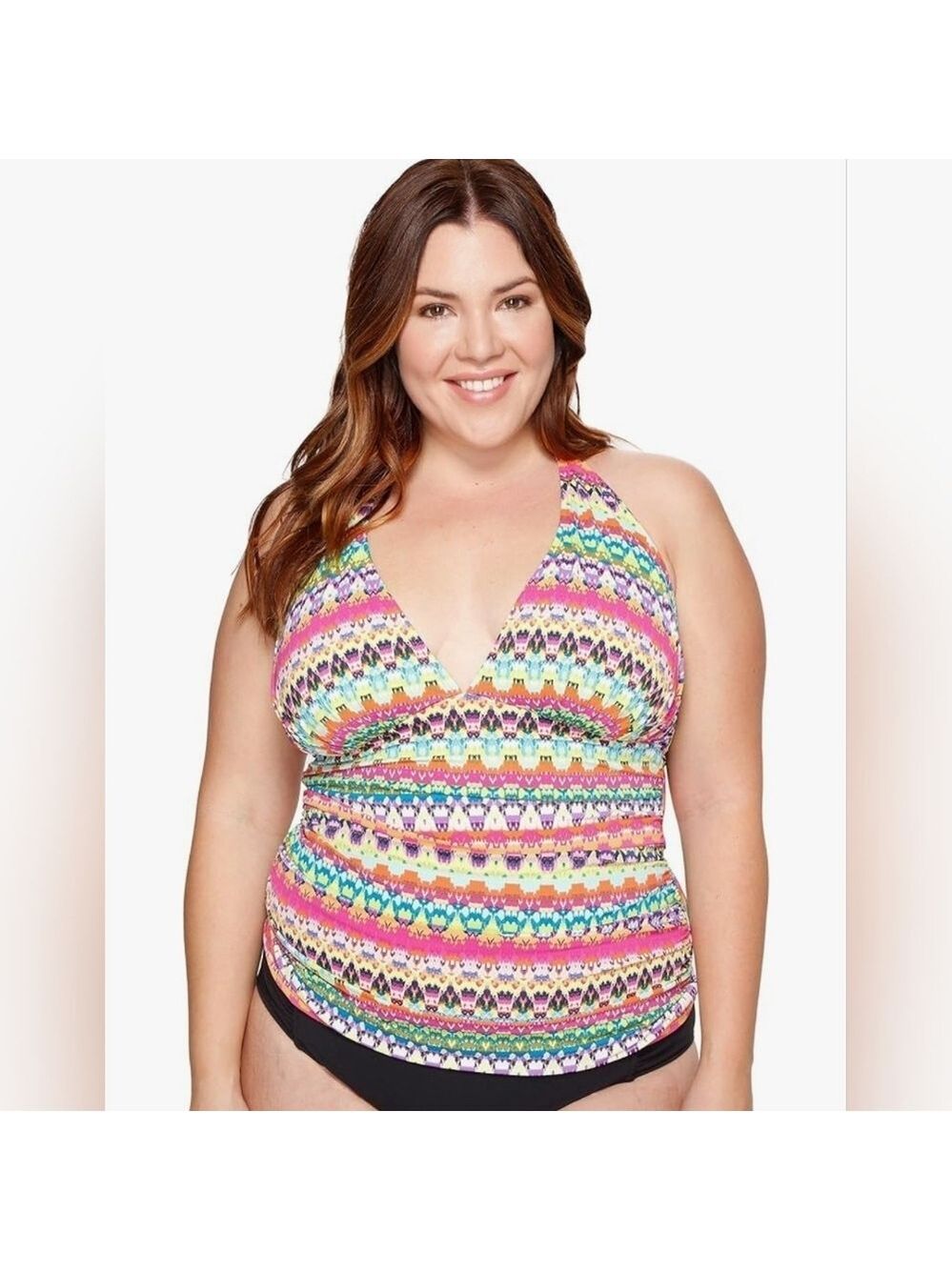 Bleu Rod Beattie Women's In Living Color Halter Tankini Swimsuit Top, 20W